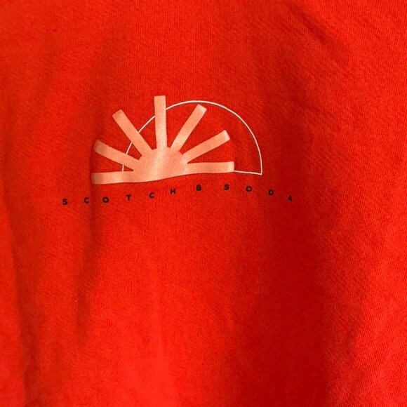 Scotch and Soda boys cotton crewneck orange sweatshirt size 12 - Picture 2 of 5